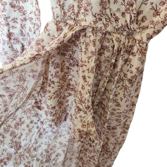 Art Class M Medium 7 8 Romper Dress Floral Long Sleeve Kids Girl Retro Look - Picture 5 of 10